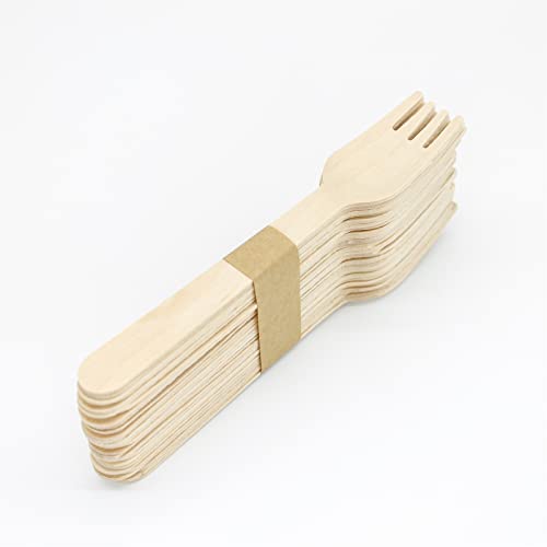Candelo - Cubertería de madera, 200 piezas, Premium FSC – 100 tenedores de madera, 50 cucharas de madera, 50 cuchillos de madera, cubiertos desechable