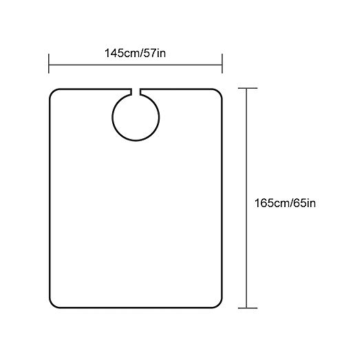 Capa de peluquería para hombres, resistente al agua, capa de salón profesional con cierre a presión, capa de peluquería de peluquería, tamaño: 165 x 147 cm (negro claro)