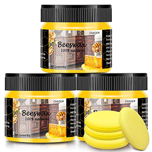 CARGEN 3 unidades de cera de abeja natural Beewax tradicional de madera de cera de abeja multiusos para limpieza de madera y cuidado de muebles