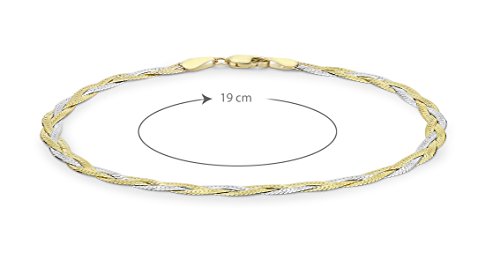 Carissima Gold Pulsera de mujer con oro bicolor de 9 quilates (375/1000), sin gema