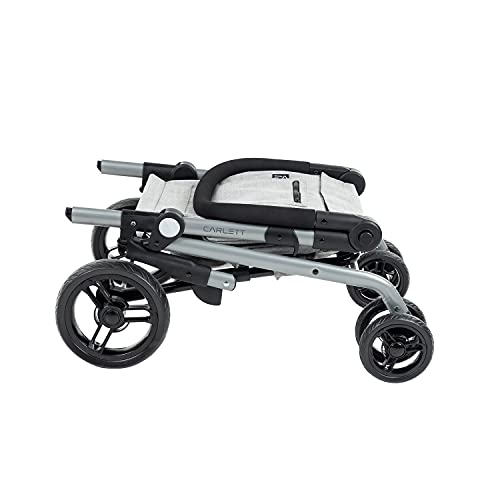 Carlett Carro de la Compra 4 Ruedas | Lett430 Classic Duo | Carrito Plegable con Gran Capacidad 25kg, Bolsa Principal 53L, Térmica 9L y Bolsillo Posterior, Verde