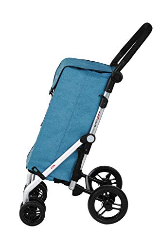 Carlett Carro de la Compra 4 Ruedas | Lett450 | Carrito Plegable con Bolsa Extraíble de Gran Capacidad 25kg/40L, Turquesa