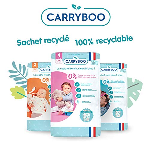 CARRYBOO Pañales ecológicos Dermo-Sensitives 12-25 kg, talla 5, lote de 3 (132 capas)