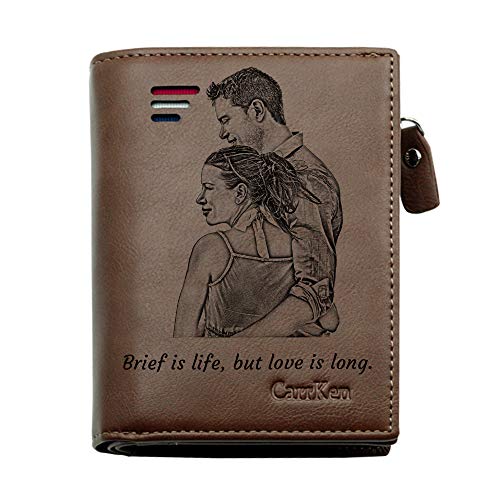 Cartera Personalizada con Foto para Hombre, Cartera Grabada Personalizada, Regalos Personalizados para Hombres, Padres, Maridos E Hijos