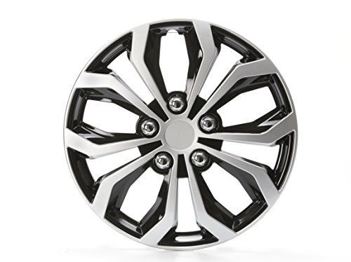 Cartrend 4 x Tapacubos Daytona Negro/Plata 15 Pulgadas