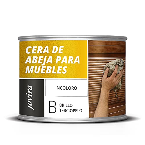 Cera de Abeja para Muebles. Protege, embellece y nutre la madera.(375 Mililitros, incolora)