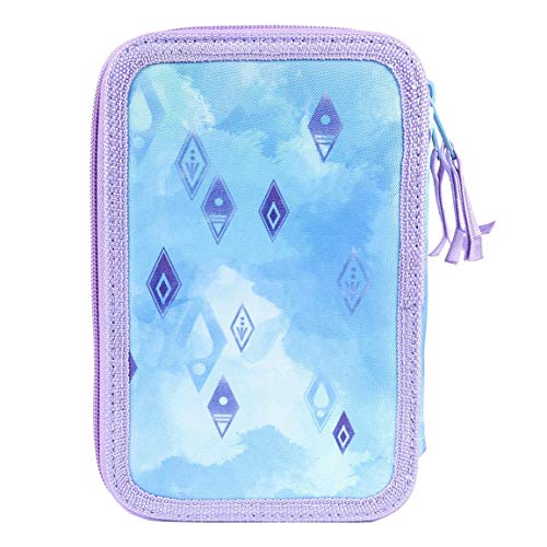 Cerdá - Estuche Plumier Triple con Rotuladores Giotto de Frozen 2 con Lentejuelas - Licencia Oficial Marvel Studios, Multicolor, 12.5 x 19.5 x 6.5 cm