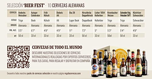 Cervezas Alemanas Bierfest (Pack 10 variedades) - Cerveza Alemana Bierfest - Pack Cervezas Alemana Bierfest - Pack Cervezas del Mundo Regalo - Cervezas del Mundo - Regalo Cervecero - Cerveza Regalo