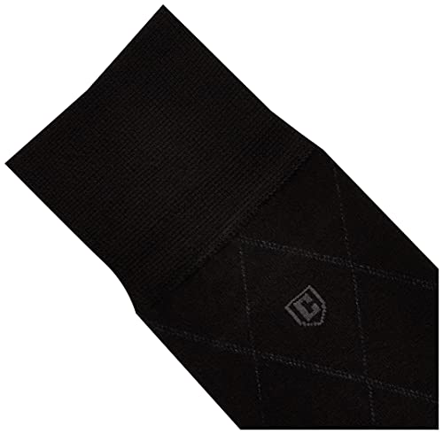 Chaps Men's Assorted Classic Fashion Pattern Dress Crew Socks (3 Pack), Black, Shoe 6-12/Sock Size 10-13