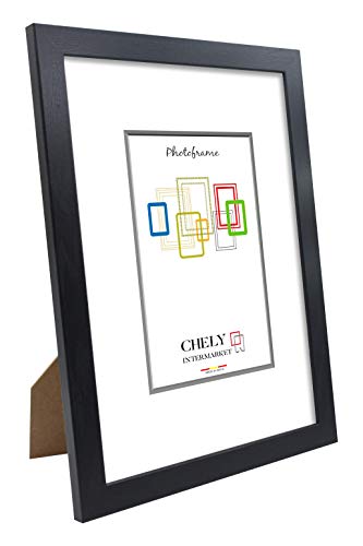 Chely Intermarket | 15C2A | Marcos Diplomas A4 Pared (Negro) MOD-254, Hecho de Madera, Ancho de Bastidor 1,20cm con Acabado Elegante, Especial para títulos universitarios (254-A4-0,60)