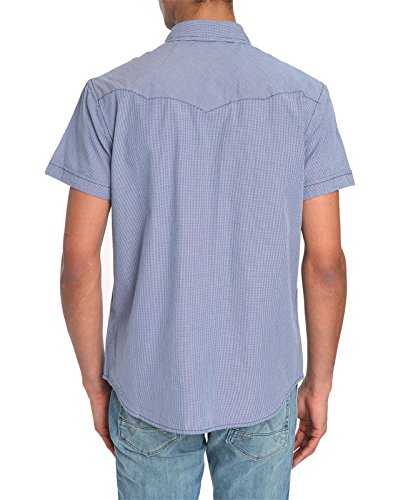 Chemise MC vichy bleu pour homme -