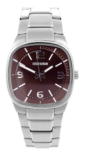 Chevignon 92-0058-503 - Reloj analógico de Cuarzo para Hombre con Correa de Acero Inoxidable, Color Plateado