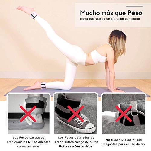 CHIC & LOVE® | Set de Pesas Lastradas para Tobillos y Muñecas | 2x0,45 Kg de Peso | Ajustables y Regulables |Para Tonificar y Potenciar tus Rutinas Ejercicio |Gimnasio, Natacion, Caminar o Yoga (Rosa)