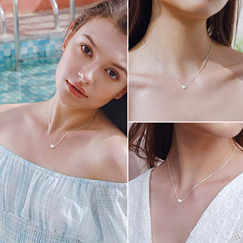 ChicSilver Collares Elegantes de Mujeres Choker Extensible Corazón Plata de Ley 925 R Letra Inicial de Nombre Abreviatura Joyería Moderna Decoraciones