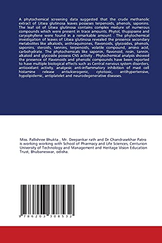 CNS activity of hydro alcoholic extract of Litsea glutinosa: CNS activity of hydro alcoholic extract of Litsea glutinosa by using various pharmacological parameters