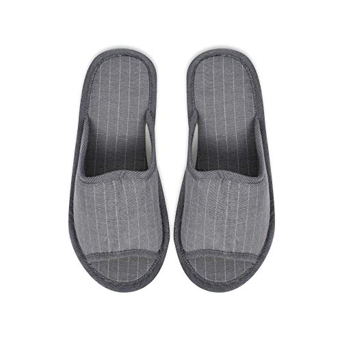 CoboFamily Zapatillas de Estar por Casa Hombre Verano, Zapatos de Tela con Tacón Plano y Punta Abierta Multicolor, Suela Goma EVA Gris Talla 43 EU AD-J2115 (Gris 2115, Numeric_43)