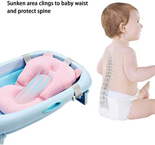 Cojín de baño para bebé recién nacido, antideslizante, soporte para asiento de baño de baño de bebé para ducha plegable, colchón de baño flotante, cojín de baño para recién nacido, 0-12 meses