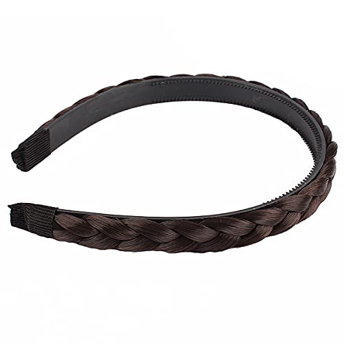 Cola de caballo con rizos de pelo sintético Diademas ajustables Trenzas de extensión Postizos postizos Trenza Mujer Chica 3 Trenzas Ancho de cabello 1.5cm - Rubio arena/Rubio muy claro