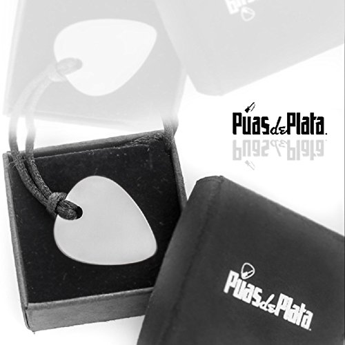 COLGANTE AGUJERO PÚA DE GUITARRA PLATA de Ley- Gratis Grabado Personalizado por su Reverso- Diseño- (LISA)