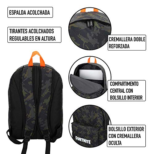 ColorBaby - Mochila Fortnite Camuflaje negro 35x43 cm (77081)