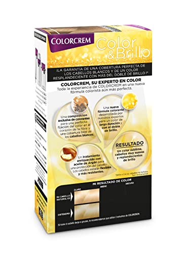 Colorcrem - Tinte permanente mujer - tono 90 Rubio Clarisimo, con tratamiento nutri-protector al aceite de Argán. + 45% de producto | Disponible en más de 20 tonos.