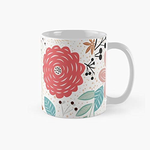 Coloridas flores de verano clásicas taza de flores, para el día del padre, el mejor regalo de la madre para la familia y tus amigos, tú mismo, tazas de café divertidas de 11 onzas