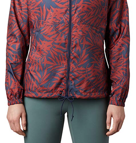 Columbia Women's Flash Forward Printed Windbreaker, Nocturnal Wispy Bamboo, X-Small