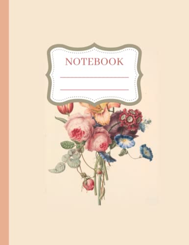 Composition Notebook College Ruled Vintage Floral Bouquet Series: Cute Vintage Vintage Floral Design For Girls - Workbook for Girls Boys Kids Teens ... - 8.5 x 11 inches, Soft Cover, 200 pages