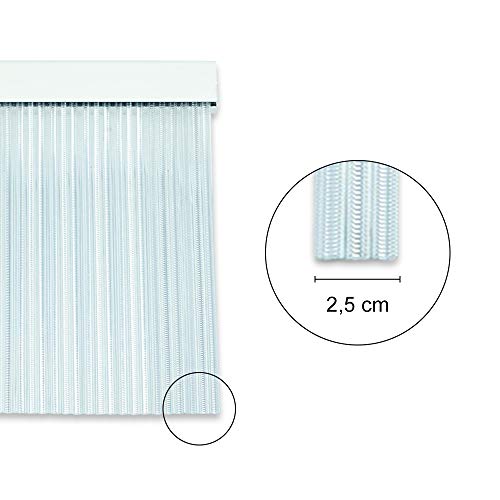 Cortinas Exterior Puerta | Material Plastico PVC y Barra Aluminio | Ideal para Terraza y Porche | Antimoscas | Transparente | 210 * 90