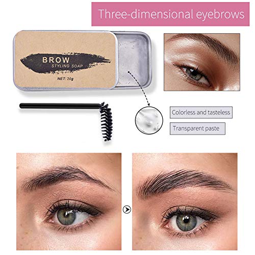 Crema de estilismo para cejas, bálsamo de maquillaje de cejas duradero incoloro, extracto de planta, crema moldeadora de estilismo de cejas suave no irritante, 20g