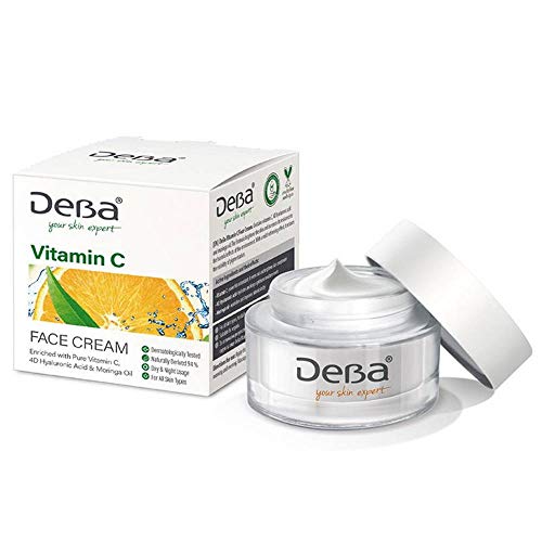 Crema facial con vitamina C, ácido hialurónico 4D y aceite de moringa, 50 ml