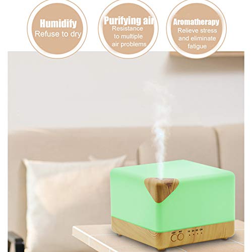 Cuque Venta Loca Humidificador de Aroma, humidificador de Aire portátil, difusor de Aroma para electrodomésticos WiFi para Sala de Estar, Dormitorio(White + Wood Grain, Transl)