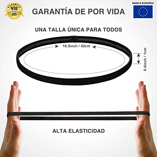 CZ Store Banda Elástica para Cabeza |Pack de 8|✮✮GARANTÍA DE por Vida✮✮- De Silicona Antideslizante, Estira hasta 70cm - Deportivo para el Pelo, Accesorios de Fitness para Hombres y Mujeres