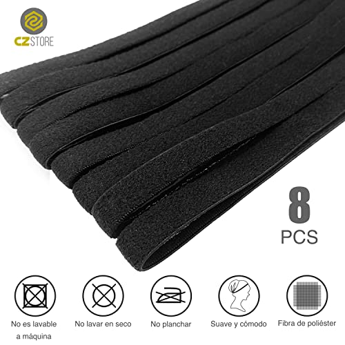 CZ Store Banda Elástica para Cabeza |Pack de 8|✮✮GARANTÍA DE por Vida✮✮- De Silicona Antideslizante, Estira hasta 70cm - Deportivo para el Pelo, Accesorios de Fitness para Hombres y Mujeres