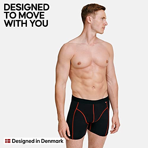 DANISH ENDURANCE Calzoncillos Bóxer de Deporte Pack de 3 (Multicolor: 1 x Negro, 1 x Verde/púrpura, 1 x Negro/Rojo, X-Large)