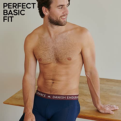 DANISH ENDURANCE Calzoncillos Bóxers de Algodón para Hombre, Ropa Interior, Elásticos, Ultrasuaves, Pack de 6 (Azul Marino, XXL)