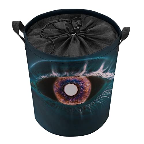 Deep Eyes - Cesto para la ropa con asa, plegable, 35 x 44 cm