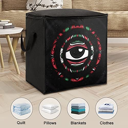 Deep Eyes ERDG Organizador de bolsas de almacenamiento de ropa de gran capacidad con asa reforzada cajas de almacenamiento para edredones mantas ropa de cama