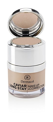 Dermacol Base Correctora de Maquillaje 2 en 1 de Larga Duración con Extracto de Caviar, Corrector de Manchas, Mate, Hipoalergénico, no Graso, Crema de Belleza Hidratante, Cobertura Total