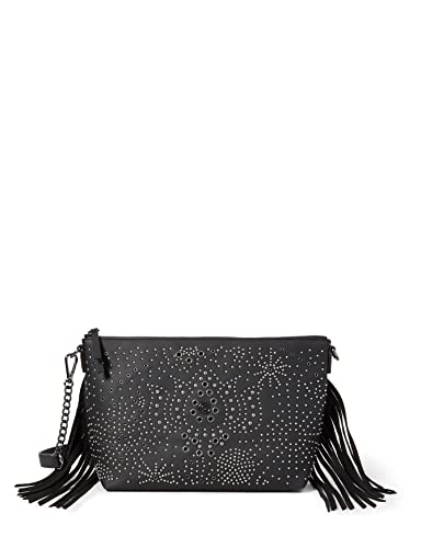 Desigual Accessories-Bolsa de Piel sintética, Cuerpo de Across para Mujer, Negro, U