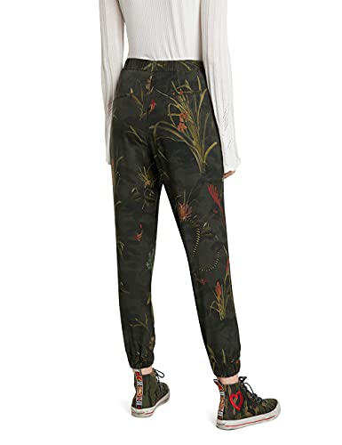 Desigual Pant_Camuflaje Pantalones Informales, Verde, S para Mujer