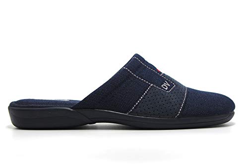 DeValverde - Zapatillas de IR por casa, Chinela con talón Abierto y Dedos Cubiertos, Pantufla con Suela de Goma, para: Hombre Color: Marino Talla:43