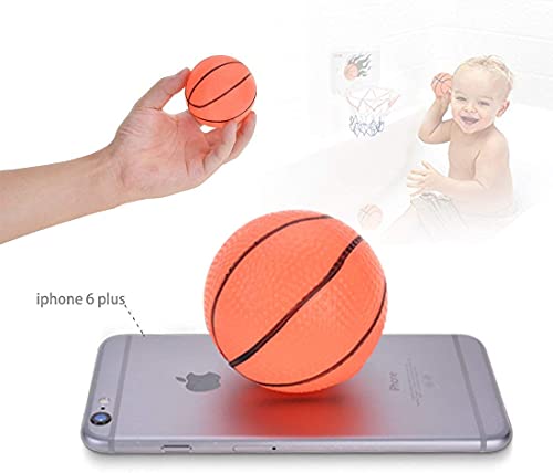 DEWEL Canasta Baloncesto Infantil, Juguetes de Baño Bebe Pelota, Aro de Baloncesto para niños con Ventosa Fuerte con Dos Pelotas y Inflador