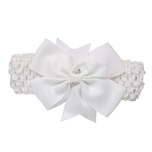 Diademas Bebe Niña,SHOBDW Elásticas Cintas Para El Pelo Para Niñas Accesorios Para El Cabello Bebé Turbante Bowknot Envolturas Para La Cabeza Cintas para el pelo Bebe Niña Recien Nacida,Blanco