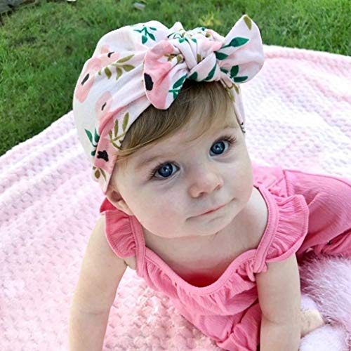 Diademas Bebe Niña,SHOBDW Elásticas Cintas Sombreros Para El Sol Casquillo De Los Arcos Floral Nudo Turbante Envolturas Para La Cabeza Cintas para el pelo Bebe Niña Recien Nacida,Rosado