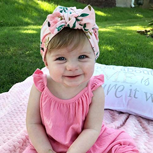 Diademas Bebe Niña,SHOBDW Elásticas Cintas Sombreros Para El Sol Casquillo De Los Arcos Floral Nudo Turbante Envolturas Para La Cabeza Cintas para el pelo Bebe Niña Recien Nacida,Rosado