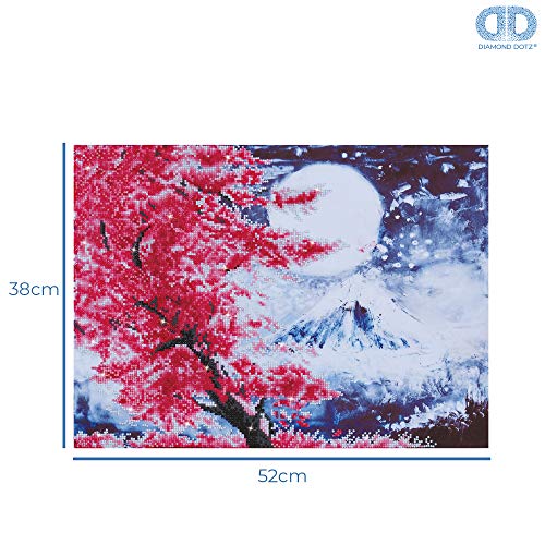 Diamond Dotz Cherry Blossom Mountain Kit de Pintura con Diamantes, Resina, Blanco, 15 x 20.5 cm