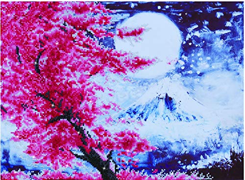 Diamond Dotz Cherry Blossom Mountain Kit de Pintura con Diamantes, Resina, Blanco, 15 x 20.5 cm