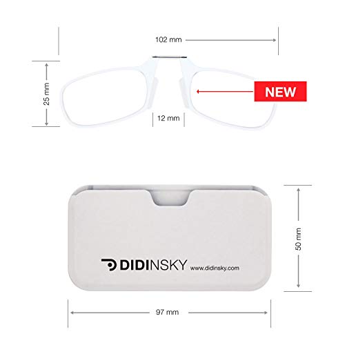 DIDINSKY Gafas de lectura sin patillas graduadas para hombre y mujer transparentes. Gafas de presbicia para hombre y mujer flexibles e irrompibles para vista cansada. White +1.0 – MOMA