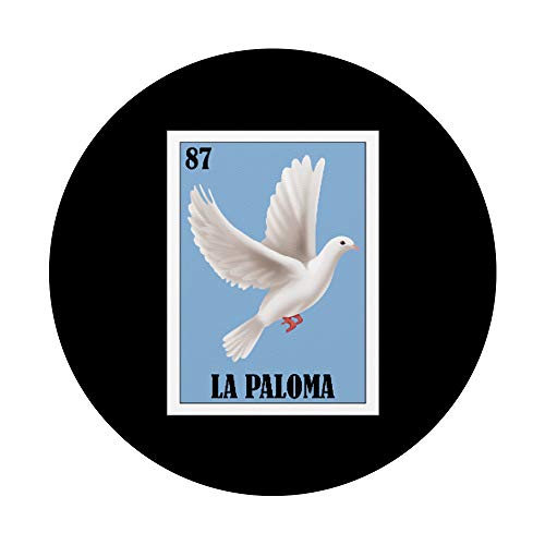 Diseño de Paloma Blanca Española - Lotería Mexicana La Paloma PopSockets PopGrip Intercambiable